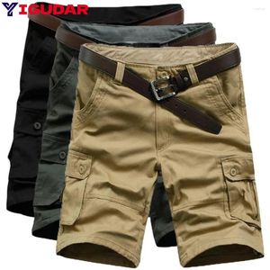 Heren shorts 2024 Mens Summer Cotton Army Tactical Cargo Fashion kaki multi-pocket casual korte broek losse militaire mannen