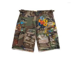 Heren shorts 2024-stijl oude camouflage stiking borduurwerk vrijgesproken Five Division High Street