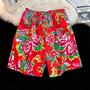 Shorts pour hommes 2024 Summer Style chinois Nord-Est Big Flower Hip Hop Hommes Femmes Street Casual Plus Taille Pantalon court Bermuda Masculina