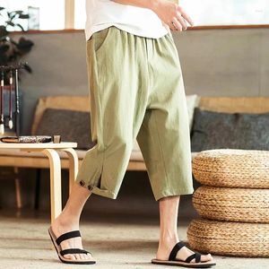 Heren shorts 2024 Zomer harembroeken mannen korte joggers Chinese stijl kalf-lengte casual flodderige mannelijke capris broek