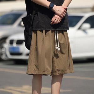 Shorts pour hommes 2024 été lâche mince hommes style japonais droit genou longueur pantalon hip hop streetwear mâle décontracté pantalon court