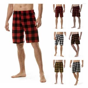 Shorts masculins 2024 Pantalon de couchage à carreaux solide d'été