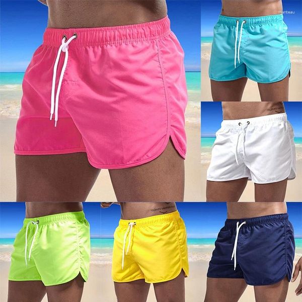 Pantalones cortos para hombres 2024 Traje de baño de verano Marca Ropa de playa Sexy Swim Trunks Hombres Traje de baño Cintura baja Transpirable Ropa de playa Surf