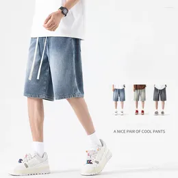 Shorts masculins 2024 Jeans baggy à jambe droite mince d'été