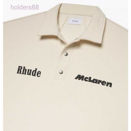 Heren shorts 22SS Sumer Rhude X McLaren Letter Borduurde rapelpullover T-shirt 1 en dames korte mouw S-XL mannenpak