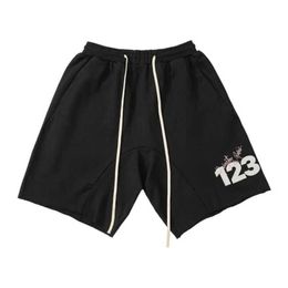 Shorts masculins 23SS Summer RRR123 Shorts de haute qualité 1 1 Impression alphanumérique RRR-123 Shorts à crampons occasionnels Boresses pour hommes et femmes J240402