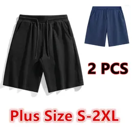 Short masculin 2pcs hommes coton décontracté plus taille pantalon d'été