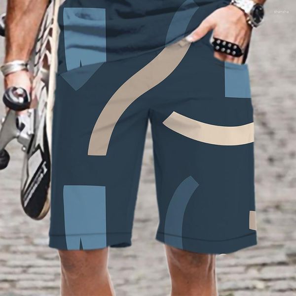 Pantalones cortos para hombre con estampado 3D sueltos cómodos 2023 ropa de calle divertida patrón cintura elástica playa ropa de gran tamaño para hombre Casual Cool