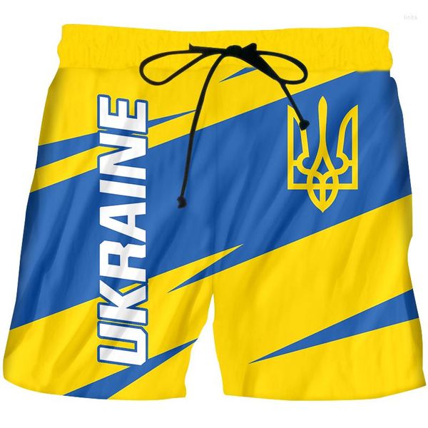 Shorts pour hommes 3D Ukraine hommes Sublimation impression vêtements pour femmes genou décontracté amour drapeau pantalon court goutte personnalisé