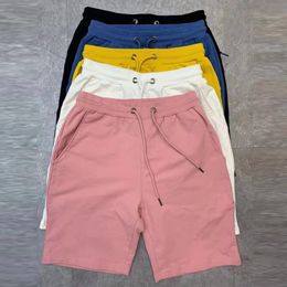 Heren shorts 40kg-100 kg zomer 100% katoen zachte heren trekkoord taille zwart wit geel roze casual shorts 4xl 5xl 230328