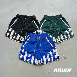 Shorts pour hommes 40offmens Designer Short Fashion Casual Vêtements Shorts de plage en conserve Rhude 23fw Street Heavy Industry Spliced Couple Loose Capris Joggers Sport