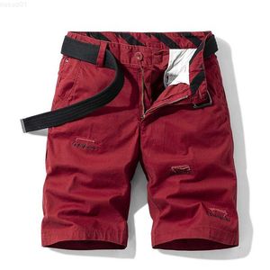 Heren Shorts 5 Kleuren Zomer Casual Rechte Katoenen Shorts Klassieke Mode All-Match Korte Broek Kaki Cargo Shorts Mannelijk Merk Rood Groen L230719