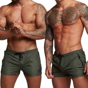 Pantalones cortos para hombres 5 pulgadas Compresión Apretada Hombres Ejercicio en la playa Pantalones cortos de secado rápido con bolsillo con cremallera Calzoncillos bóxer sólidos para gimnasio Fitness P230505