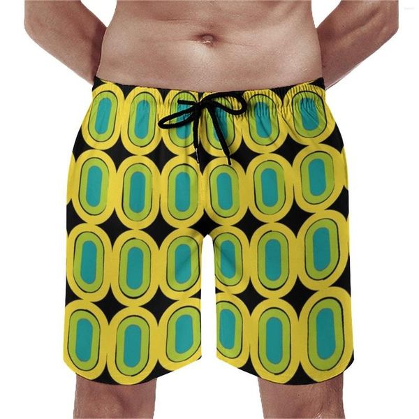 Shorts pour hommes 60s Retro Mod Print Board Classic Males Beach Pantalon Géométrie Motif Taille Élastique Maillot De Bain Grande Taille