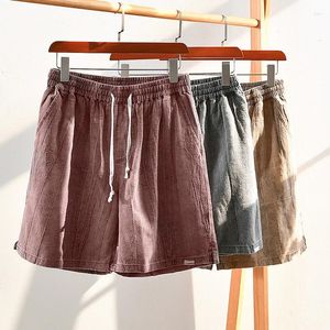 Heren Shorts 70% Linnen 30% Katoen Zomer Herenkleding Baggy Kaki Uitloper Informeel Kort Gym Man Voor Strand Sneldrogend en Ademend 2024