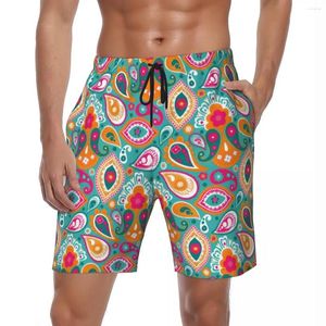 Shorts pour hommes 70s 60s Boho Retro Board Summer Hippy Chic Print Fashion Beach Pantalon court Homme Sportswear Séchage rapide DIY Trunks