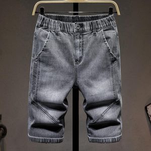 Heren Shorts 7XL 6XL 5XL Mode Denim 2021 Zomer Plus Size Losse Rechte Geborduurde Trekkoord Casual Short Jeans Male