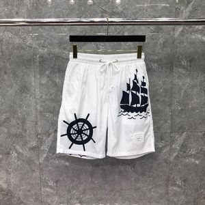 Heren shorts custom groothandel strandbroek mannen vrouwen roer en zeilboten ontwerpen midden dijbordshortsmen's