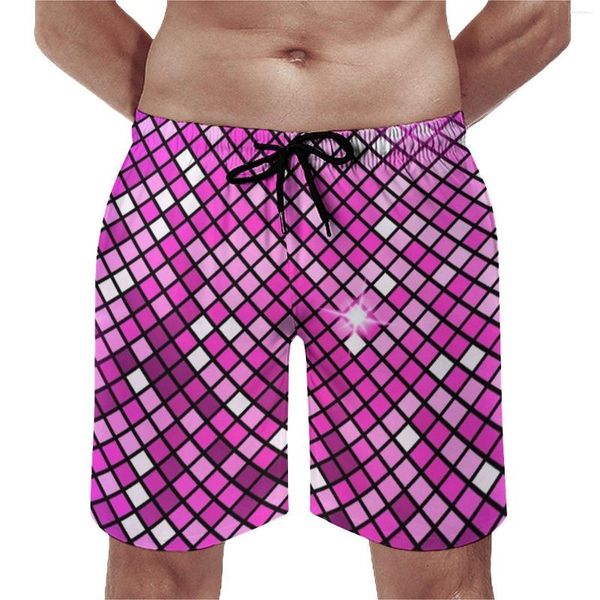 Short pour hommes Résumé Disco Ball Board Trenky Men Beach Rose Mosaïque Imprimer Plus Taille Maillot de bain Classique