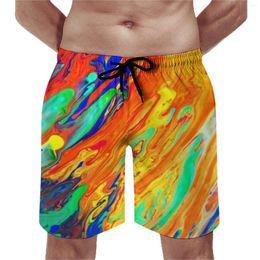 Shorts voor heren Abstract Liquid Board Print Hawaii Korte broek Grafisch Sport Surf Sneldrogend Zwembroek Verjaardagscadeau