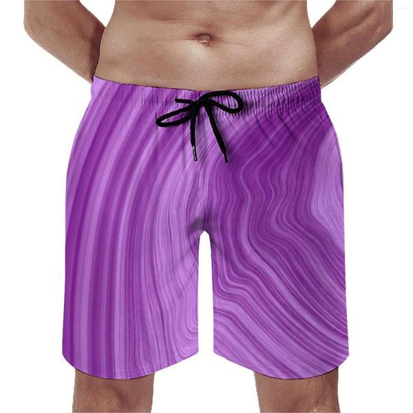 Pantalones Cortos para Hombres Estampado Abstracto Gimnasio Verano Púrpura Tie-Dye Deportes Fitness Pantalones Cortos De Playa Hombre Cómodo Casual Tallas Grandes Bañadores