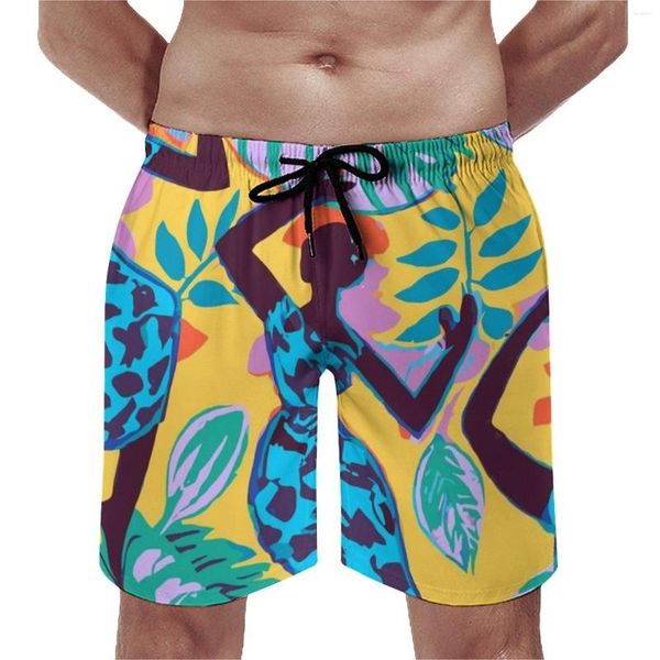 Pantalones cortos para hombres Mujeres africanas Tabla de baile Arte alegre y colorido Deportes Fitness Pantalones cortos de playa Hombre Casual Tallas grandes Troncos de natación