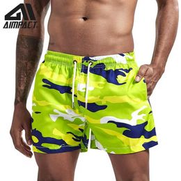 Shorts pour hommes Aimpact Fast Dry Board Shorts pour hommes Holiday Holiday Beach Surfing Swimmink Trunks Male Running Jogging Workout Shorts AM2166 T240507