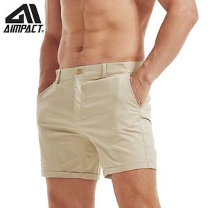 Shorts pour hommes Aimpact Mens Summer Slim-Fit 5 Stretch Flat-Front Stretch Color Couleur de cargaison AM2355 T240507