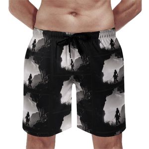 Heren shorts Aloy in grotbord horizon verboden West zwembroek Polyester mannen strandpatroon zwembroekbroek's