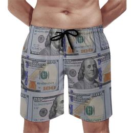 Heren shorts American Dollar Board Currency Men Bathing Swimming Trunks Polyester Pattern Swim Trunksmen's