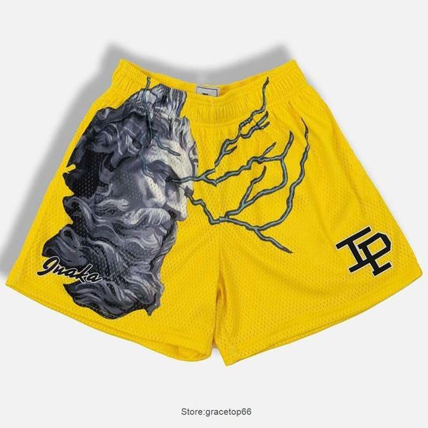 Shorts pour hommes Marque de mode américaine Ip Mesh Sports Short de basket-ball Course à pied Entraînement Loisirs Séchage rapide Quart de genou Hommes et femmes