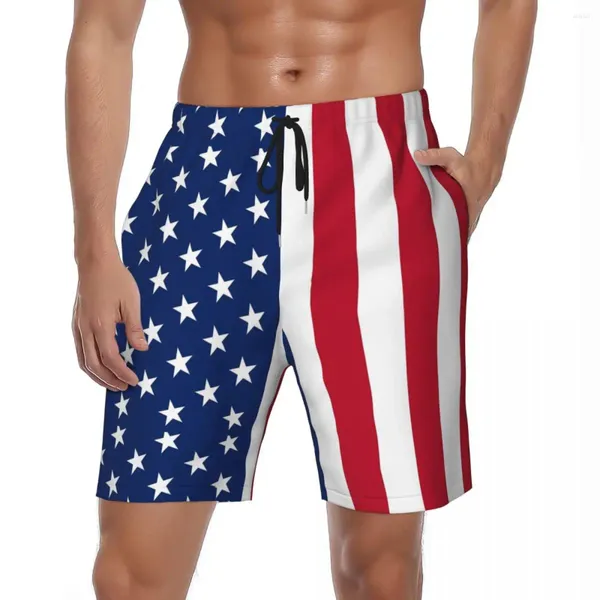 Pantalones cortos para hombre, tablero de la bandera americana, verano, estampado 3d, pantalón corto para correr, pantalones para hombre, secado rápido, Y2K, Retro, personalizado, bañadores de gran tamaño