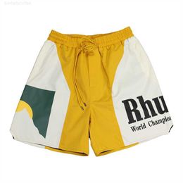 Herenshorts American HighQuality Black RHUDE-shorts Heren en dames extra lange rijbroek met trekkoord Lntranet