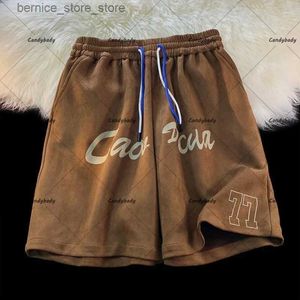 Herenshorts Amerikaanse retro casual shorts gecombineerd met y2k-straatkleding voor mannen en vrouwen heren losse rechte basketbalbroek casual broek Q240305