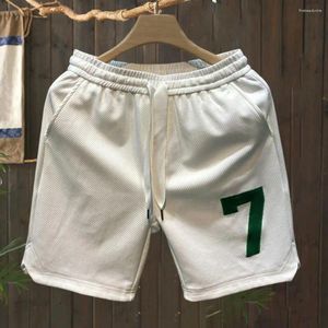 Herenshorts Amerikaanse sport Ademend Sneldrogend Gym met trekkoord Elastische taille Zachte zakken Nummerafdruk Voor actief