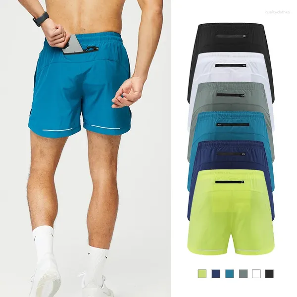 Shorts pour hommes Style américain Ice Silk Hommes Sports Athlétisme Basketball Couleur unie Lâche Séchage rapide Pantalon d'entraînement tissé