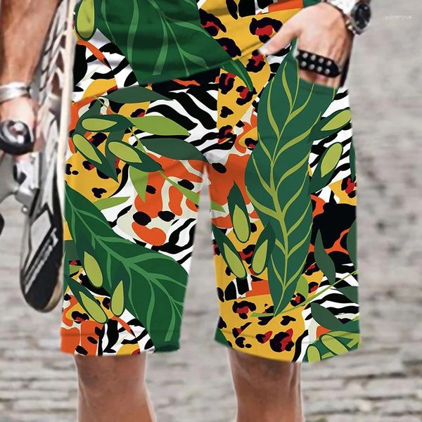 Pantalones cortos para hombres Estampado de leopardo animal Ropa de secado rápido para hombre 2023 Patrón impreso 3D Casual Verano Hombre Playa Moda suelta Cool