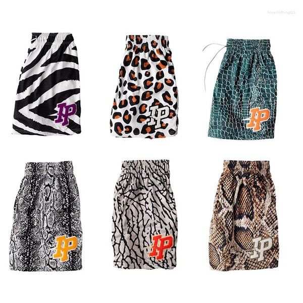 Short masculin Animal Print Sports Casual for Gym Fitness Training Running Basketball Mesh Court Pantalon de plage d'été à quatre quarts