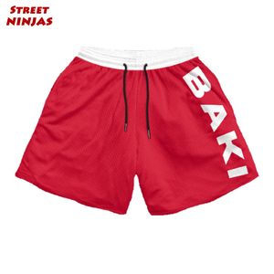 Shorts pour hommes Anime Baki Gym pour hommes Athletic Fitness Workout avec poches Taille élastique Séchage rapide Bodybuilding Running Training 230729