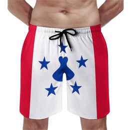 Shorts pour hommes Anime plage drapeau des îles australes lâche élastique mignon Hawaii pantalon sport cordon de serrage réglable respirant