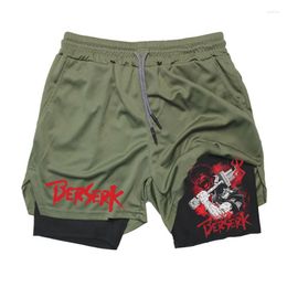 Heren Shorts Anime Berserk Hardlopen Mannen Fitness Sport Jogging Korte Broek Sportkleding Training Sport Gym Mannelijke Zomer