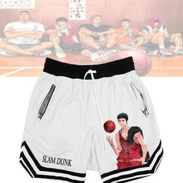 Shorts pour hommes Anime Gym Shorts pour hommes Femmes Fitness Slam Dunk Sakuragi Hanamichi Kaede Rukawa Basketball Cool Kawaii Print Scanties Summer 230612