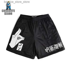 Shorts pour hommes Shorts d'anime pour hommes Jujutsu Kaisen imprimer Shorts de sport à séchage rapide Streetwear entraînement d'été respirant FItness course pantalon court Q240305