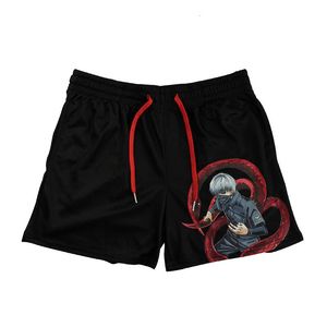 Heren shorts Anime Tokyo Ghoul Gym Sports Men Casual kleding Ademend gaas snel droge sportkleding zomer fitness bodybuilding 6xl 230308