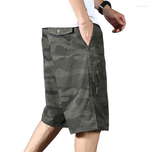 Shorts pour hommes Arrivée Camouflage Pantalon à six points Mince Vêtements de travail d'été Sept points Plage Casual Coton Grande Taille L-6XL