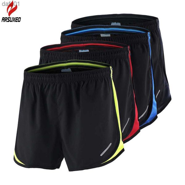 Pantalones cortos para hombre ARSUXEO Pantalones cortos para correr para hombre 2 en 1 Verano Pantalones cortos de maratón de secado rápido Gimnasio Jogging Crossfit Fitness Pantalones cortos deportivos con cuerda en la cintura L230520