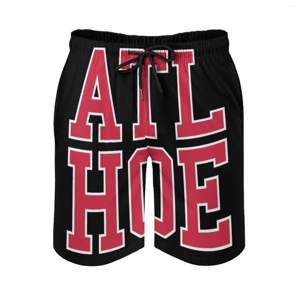 Short masculin atl Hoe-rouge noir Trunks de natation de plage masculin avec poches Mesh doublure de surf Hoe Atlanta Georgia Rouge Falcons