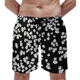 Shorts pour hommes Aussie Marguerites noires et blanches Conseil Loisirs Plus Taille Pantalon de plage Printemps Imprimé floral