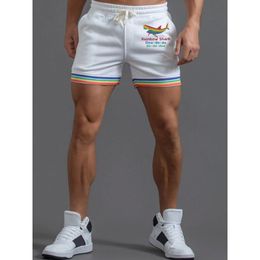 Heren shorts badassdude regenbooghaai gestreepte casual 230308