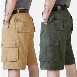 Pantalones cortos para hombres BALDAUREN 2023 Verano Multi-Bolsillo Pantalones de cinco puntos Happy Monos Medio Tamaño grande 29-44 Pantalones Hombres sueltos